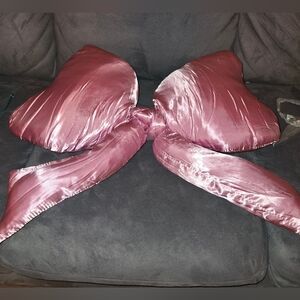 Pink Satin Bow Pillow